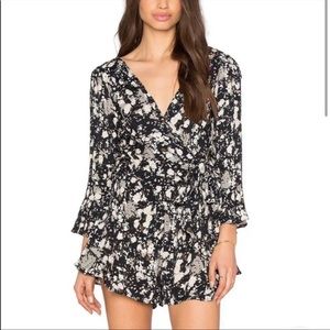Free People Long Sleeve Floral Romper
